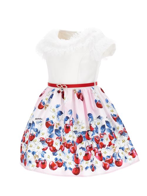 Abito bambina, con stampa ciliegie, in ruffle popeline. MONNALISA | 11A905 16259990